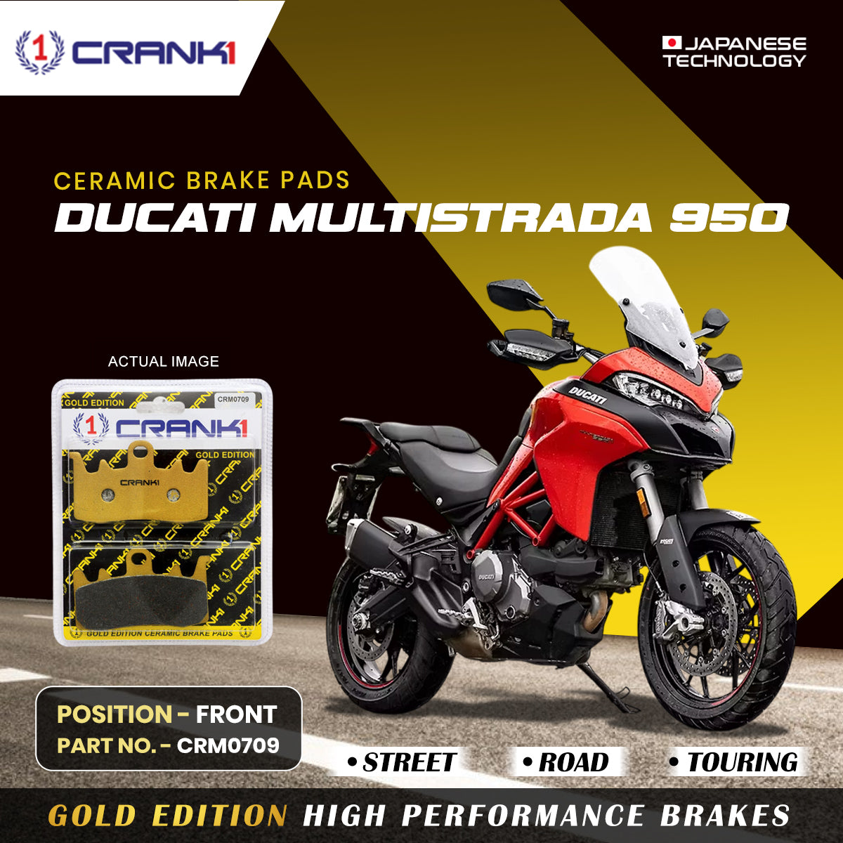 Ceramic Brake Pads For Ducati Multistrada 950 - Front - CRM0709 - 2 Sets