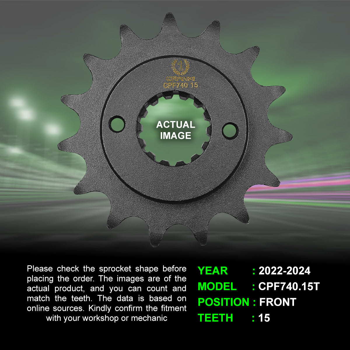 Sprocket For Ducati Multistrada V2 (2022-2024) - Front - CPF740.15T