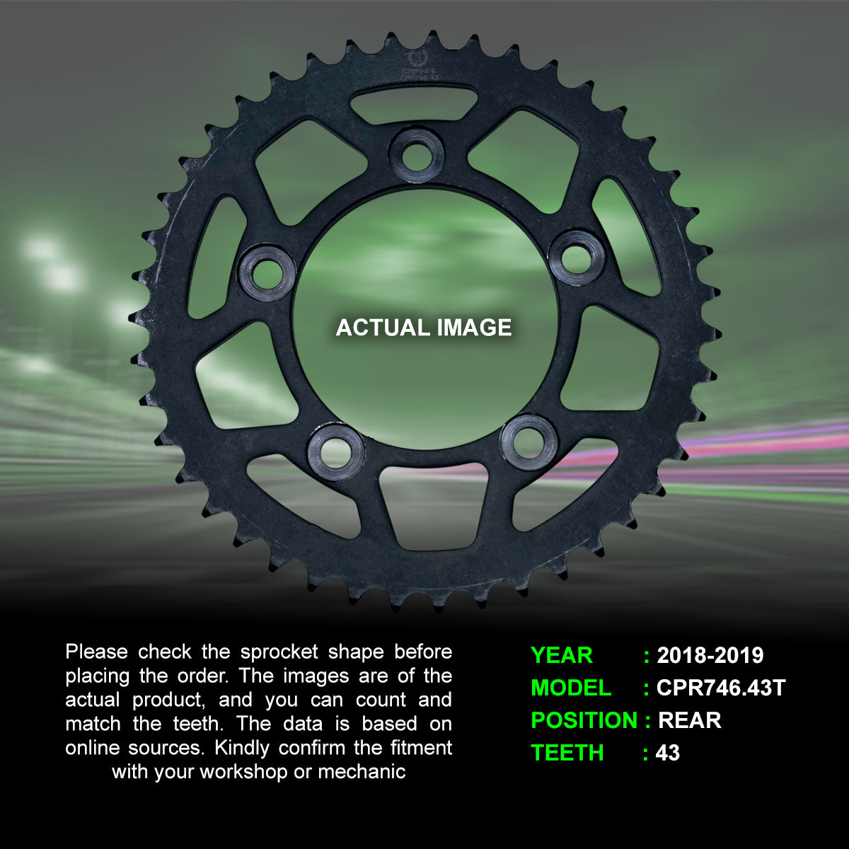 Sprocket For Ducati Panigale V4 (2018-2019) - Rear - CPR746.43T