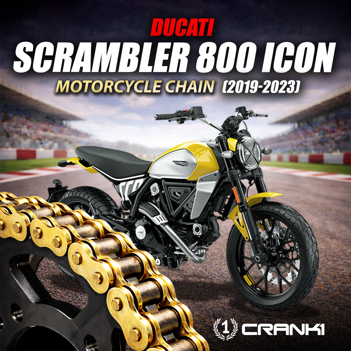 Chain For Ducati Scrambler 800 Icon (2019-2023) - 520 Pitch x 106 Links Gold (ZVMX)