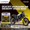 Ceramic Brake Pads For Ducati Scrambler Desert Sled 800 (2017-2018) - Rear - CRM359 - 1 Set | Smooth Braking | Heat Resistant | Long Life | Disc Friendly