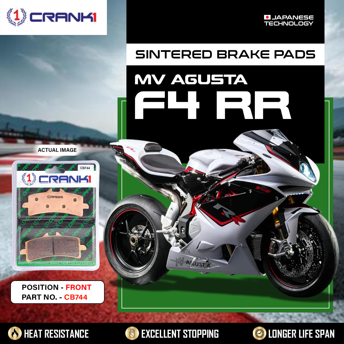 Sintered Brake Pads For MV Agusta F4 RR - Front - CB744 - 2 Sets