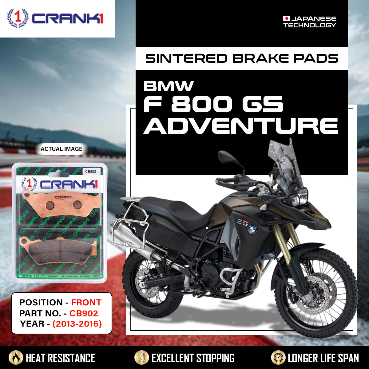 Sintered Brake Pads For BMW F 800 GS Adventure (2013-2016) - Front - CB902
