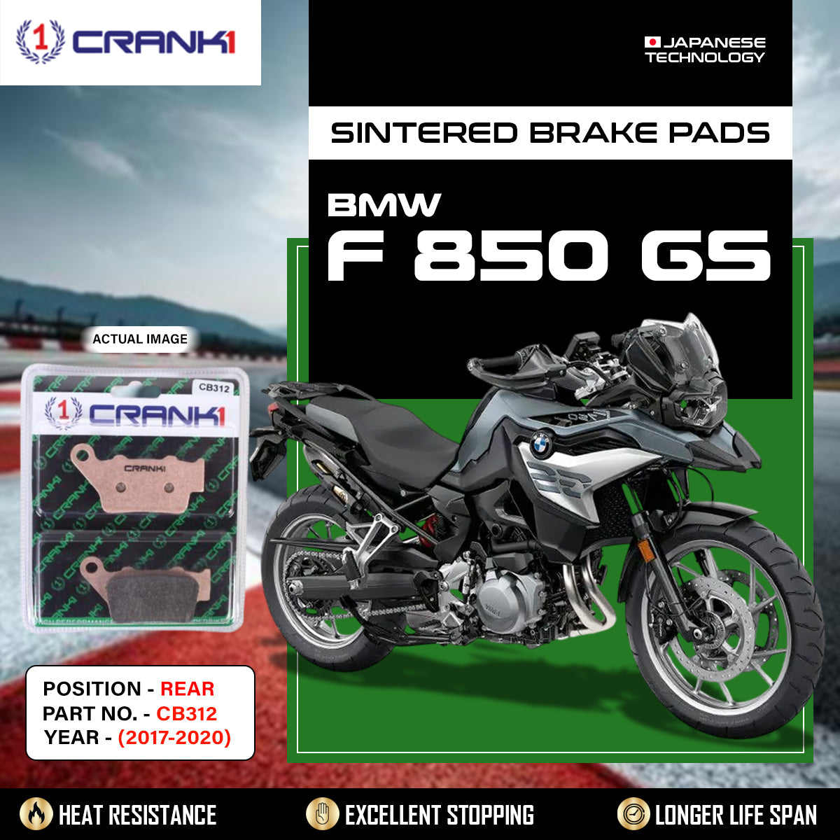 Sintered Brake Pads For BMW F 850 GS (2017-2020) - Rear - CB312