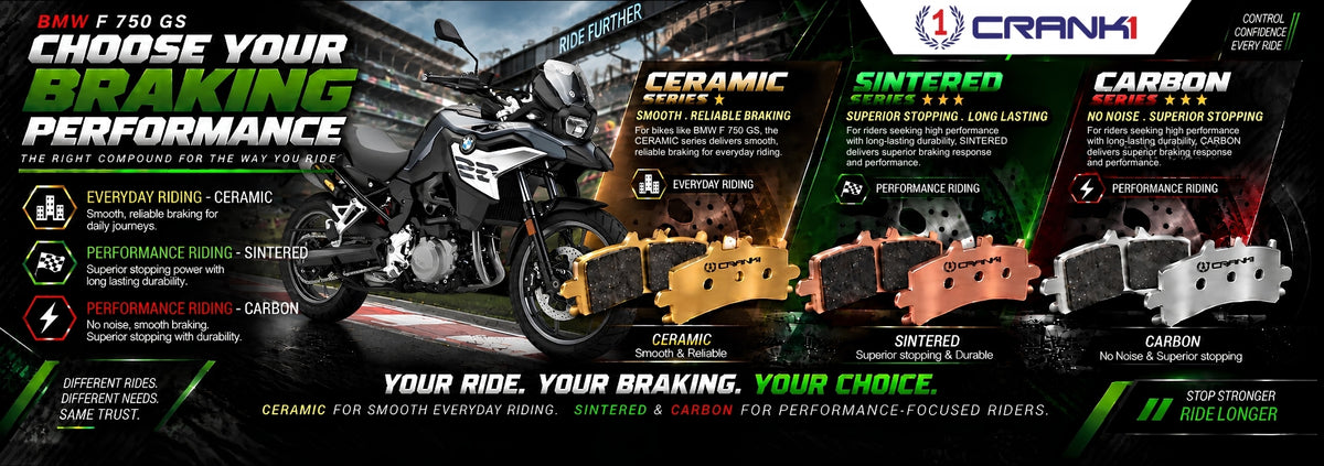 Ceramic Brake Pads For  BMW F 750 GS (2017-2024) - Rear - CRM359 - 1 Set | Smooth Braking | Heat Resistant | Long Life | Disc Friendly