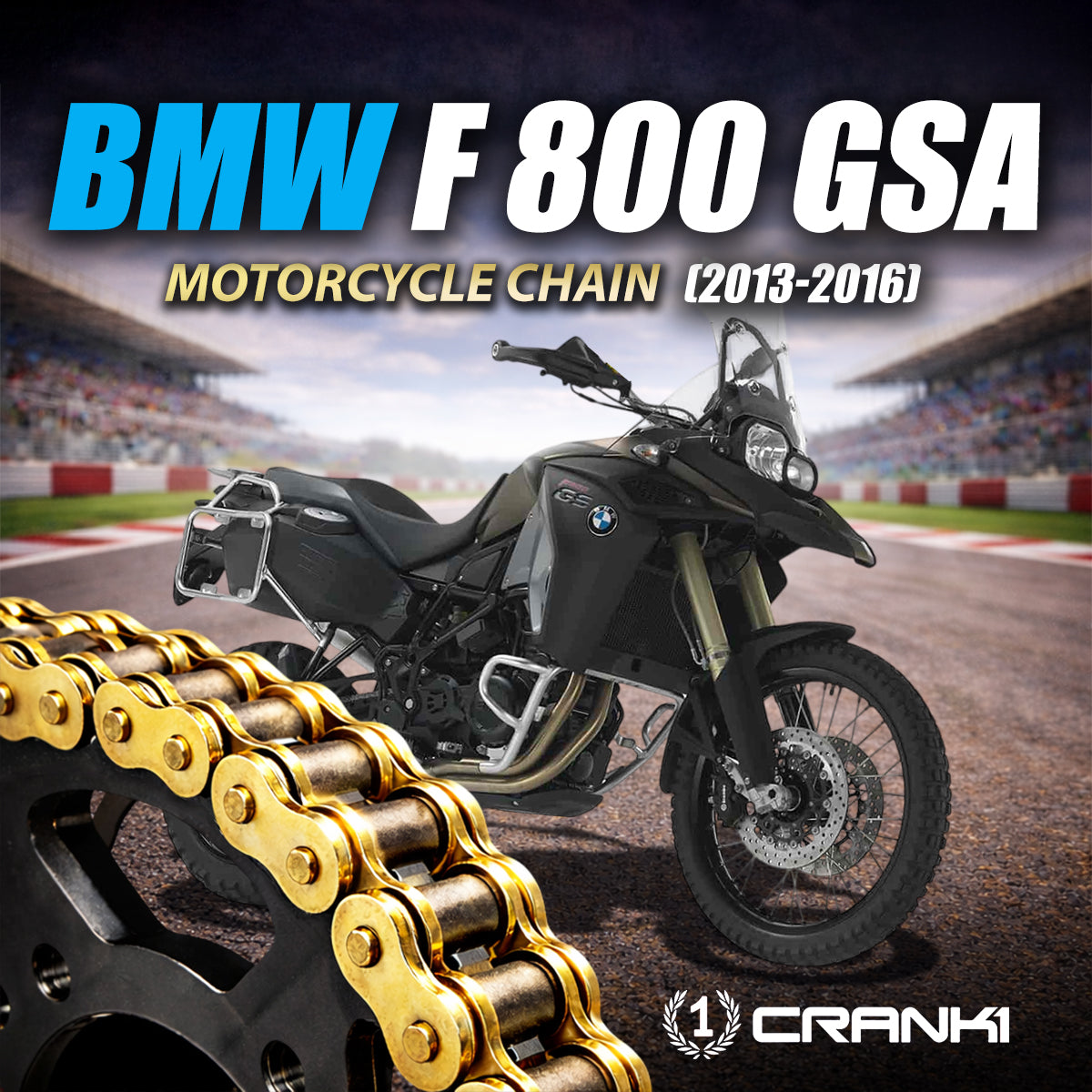 Chain For BMW F 800 GSA (2013-2016) - 525 Pitch x 116 Links Gold (ZVMX)