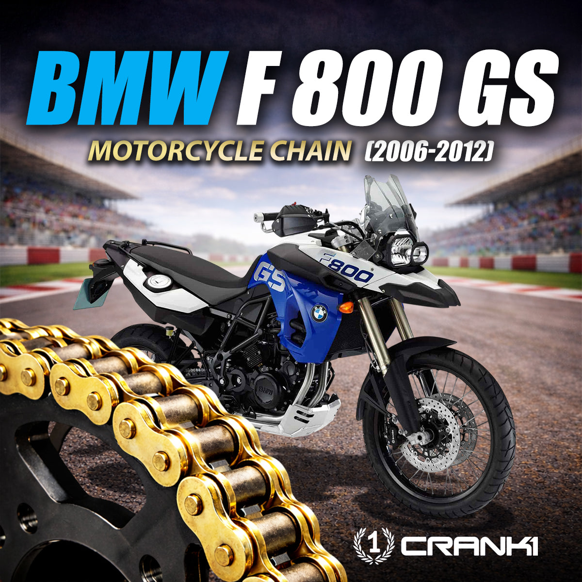 Chain For BMW F 800 GS (2006-2012) - 525 Pitch x 116 Links Gold (ZVMX)