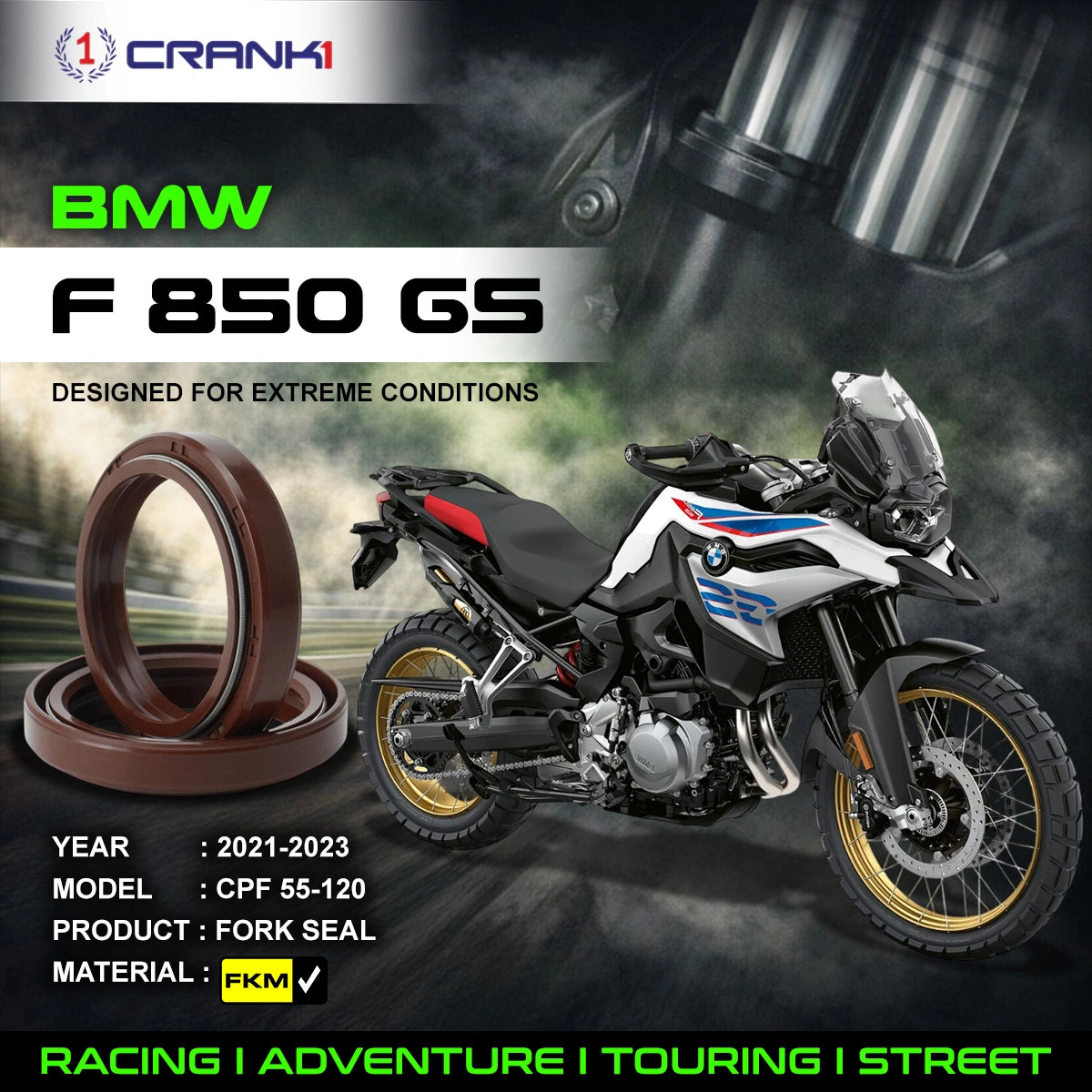Fork Oil Seals Pair For BMW F 850 GS (2021-2023) - CPF55-120