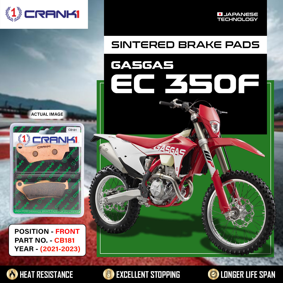 Sintered Brake Pads For GASGAS EC 350F (2021-2023) - Front - CB181