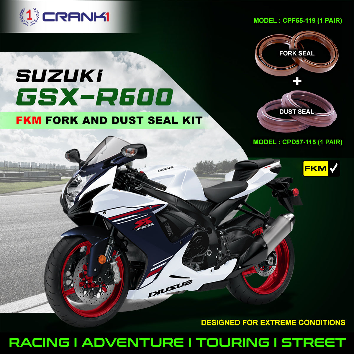 Fork And Dust Seals Kit For Suzuki GSX-R600