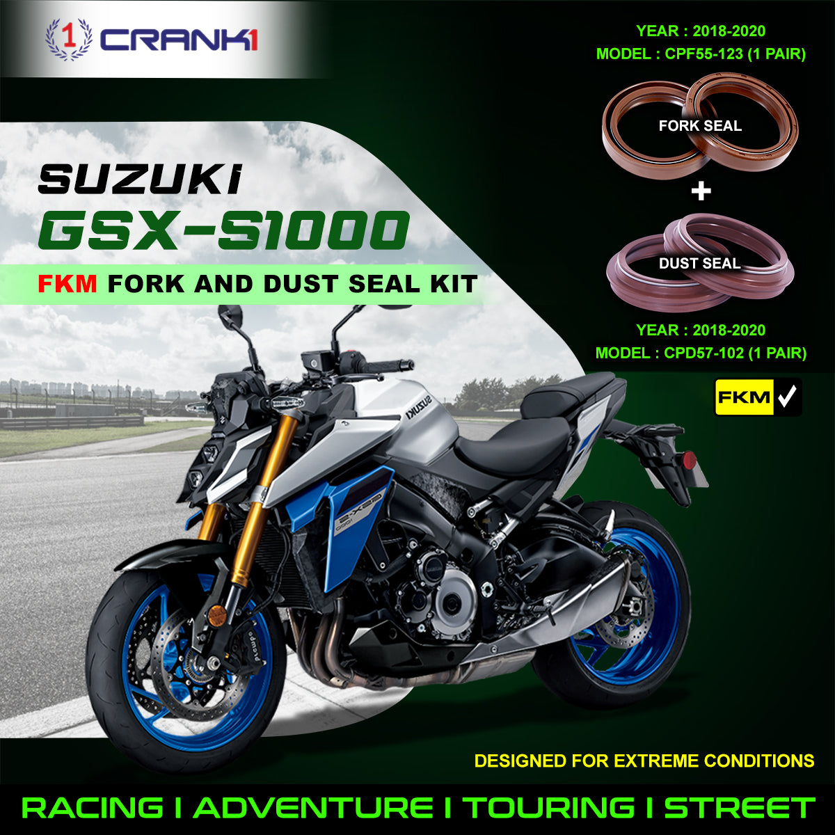 Fork And Dust Seals Kit For Suzuki GSX-S1000 (2018-2020)