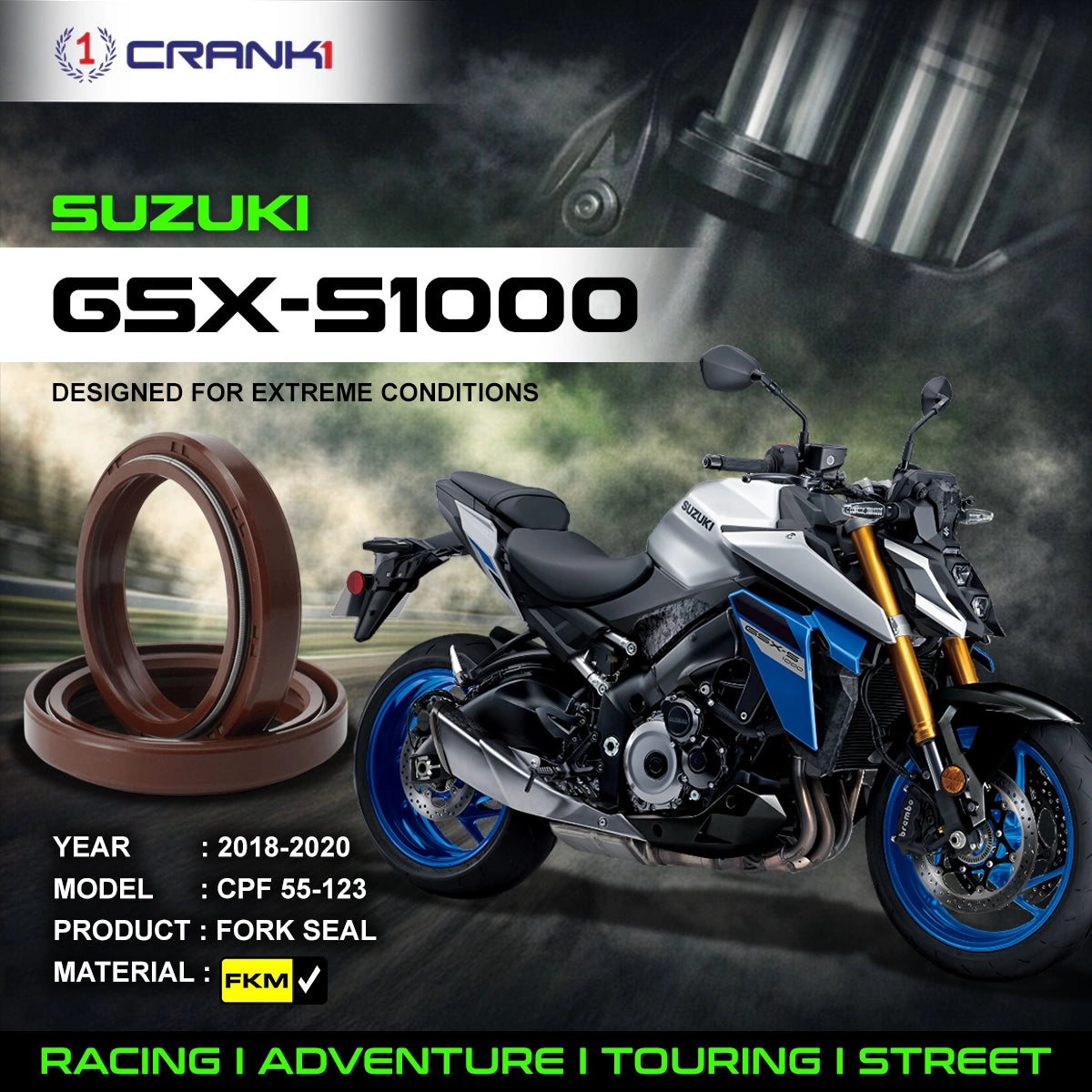 Fork Oil Seals Pair For Suzuki GSX-S1000 (2018-2020) - CPF55-123