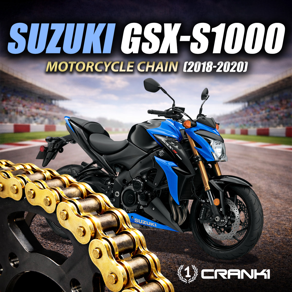 Chain For Suzuki GSX-S1000 (2018-2020) - 525 Pitch x 116 Links Gold (ZVMX)