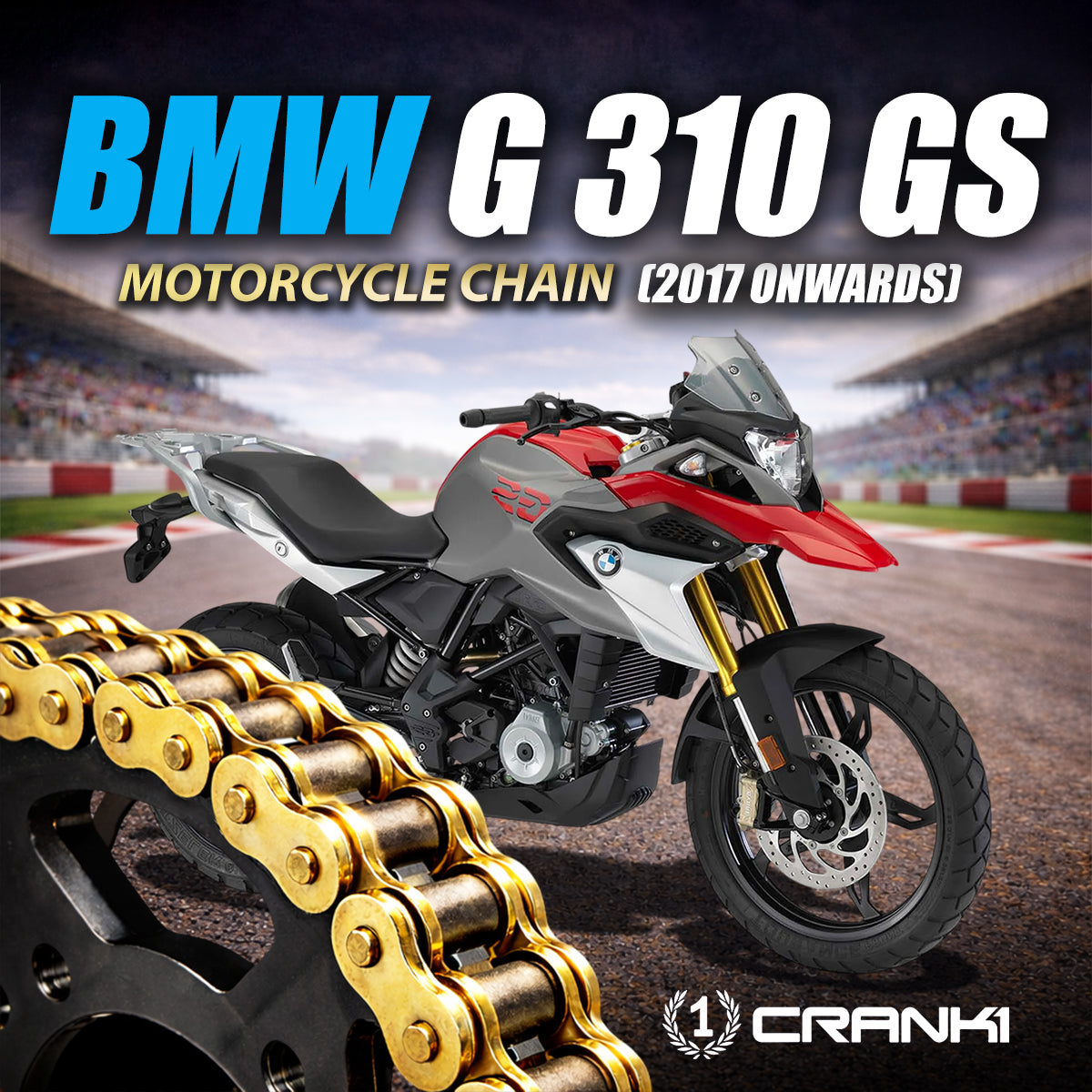 Chain For BMW G 310 GS (2017 Onwards) - 520 Pitch x 114 Links Gold (ZVMX)