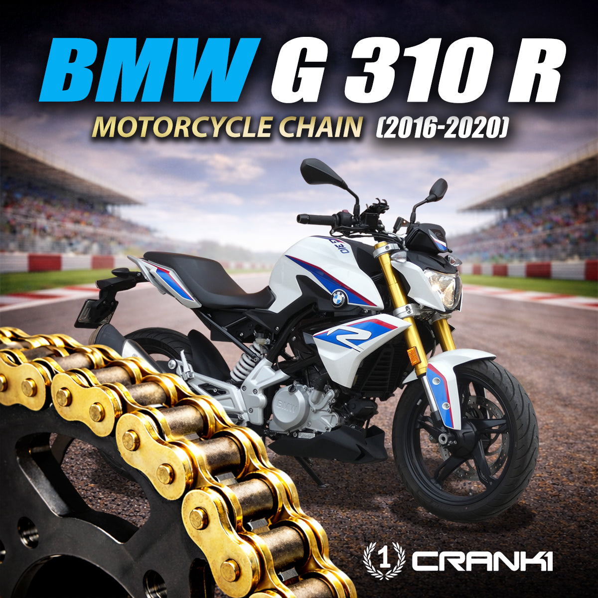 Chain For BMW G 310 R (2016-2020) - 520 Pitch x 112 Links Gold (ZVMX)