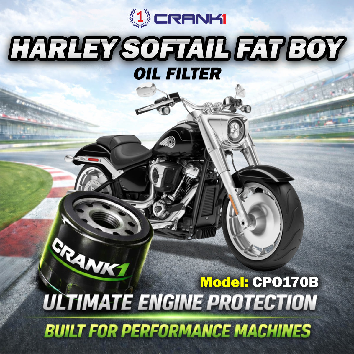 Oil Filter For Harley Davidson Softail Fat Boy - CPO170B