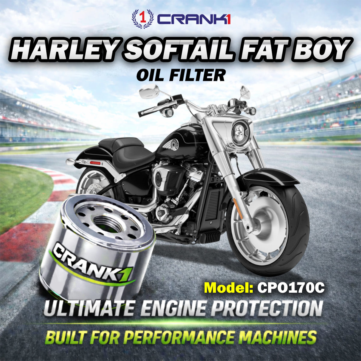 Oil Filter For Harley Davidson Softail Fat Boy - CPO170C