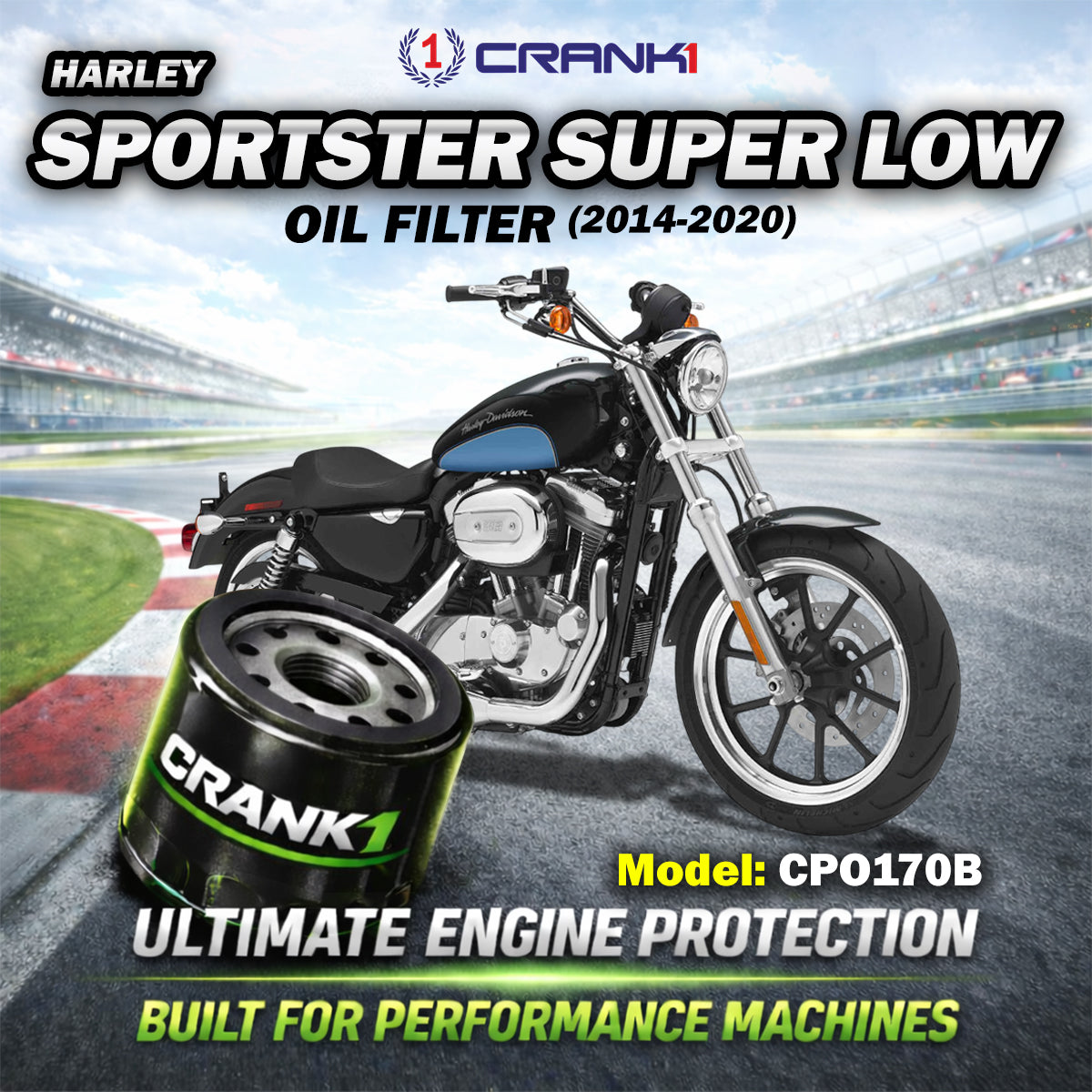 Oil Filter For Harley Davidson Sportster Super Low (2014-2020) - CPO170B