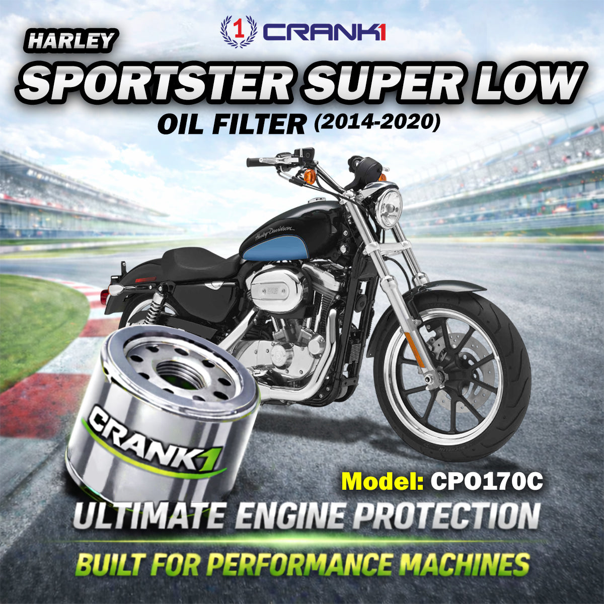 Oil Filter For Harley Davidson Sportster Super Low (2014-2020) - CPO170C