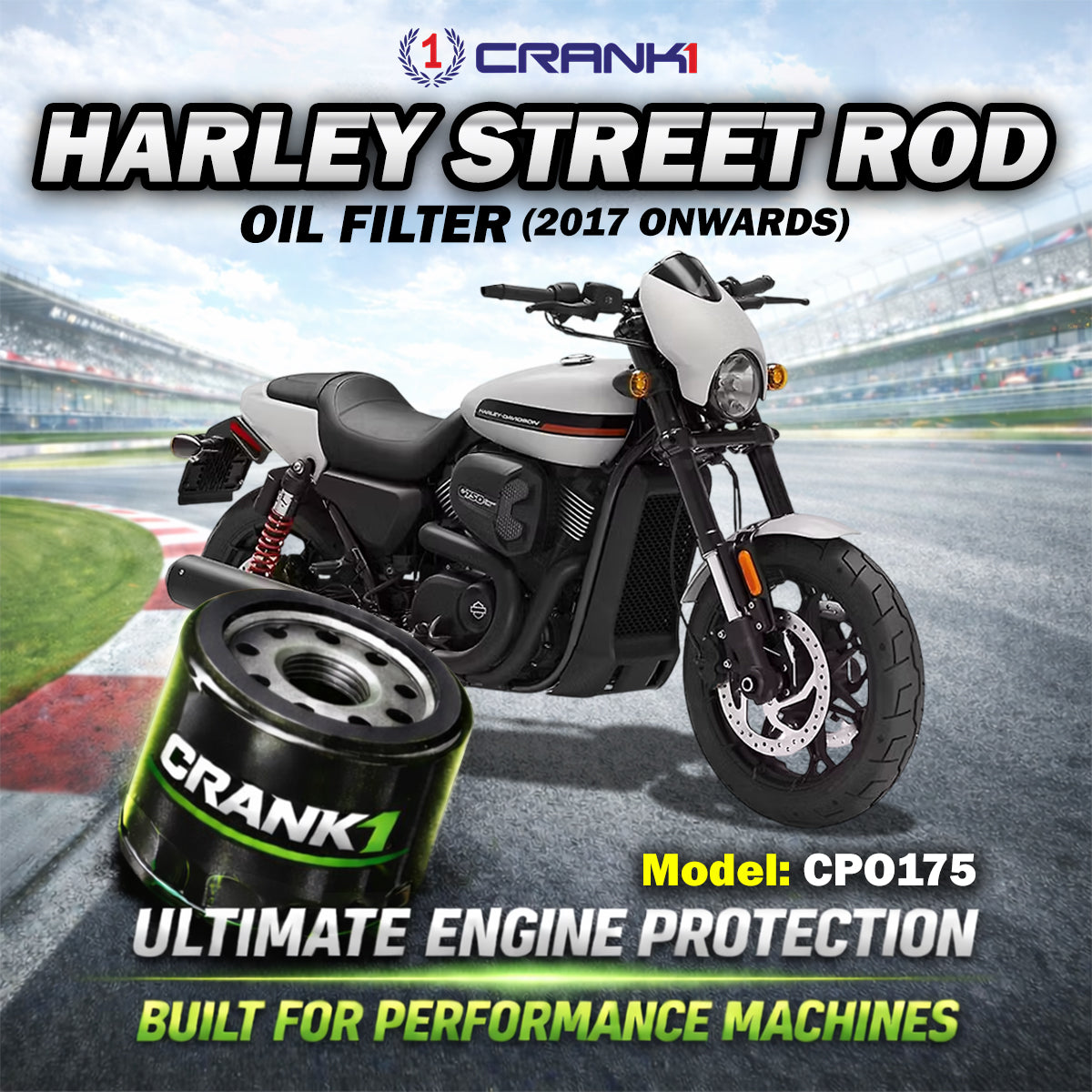 Oil Filter For Harley Davidson Street Rod (2017 Onwards) - CPO175