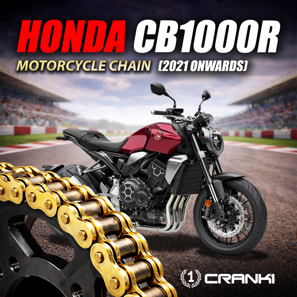 Chain For Honda CB1000R (2021 Onwards) - 525 Pitch x 116 Links Gold (ZVMX)