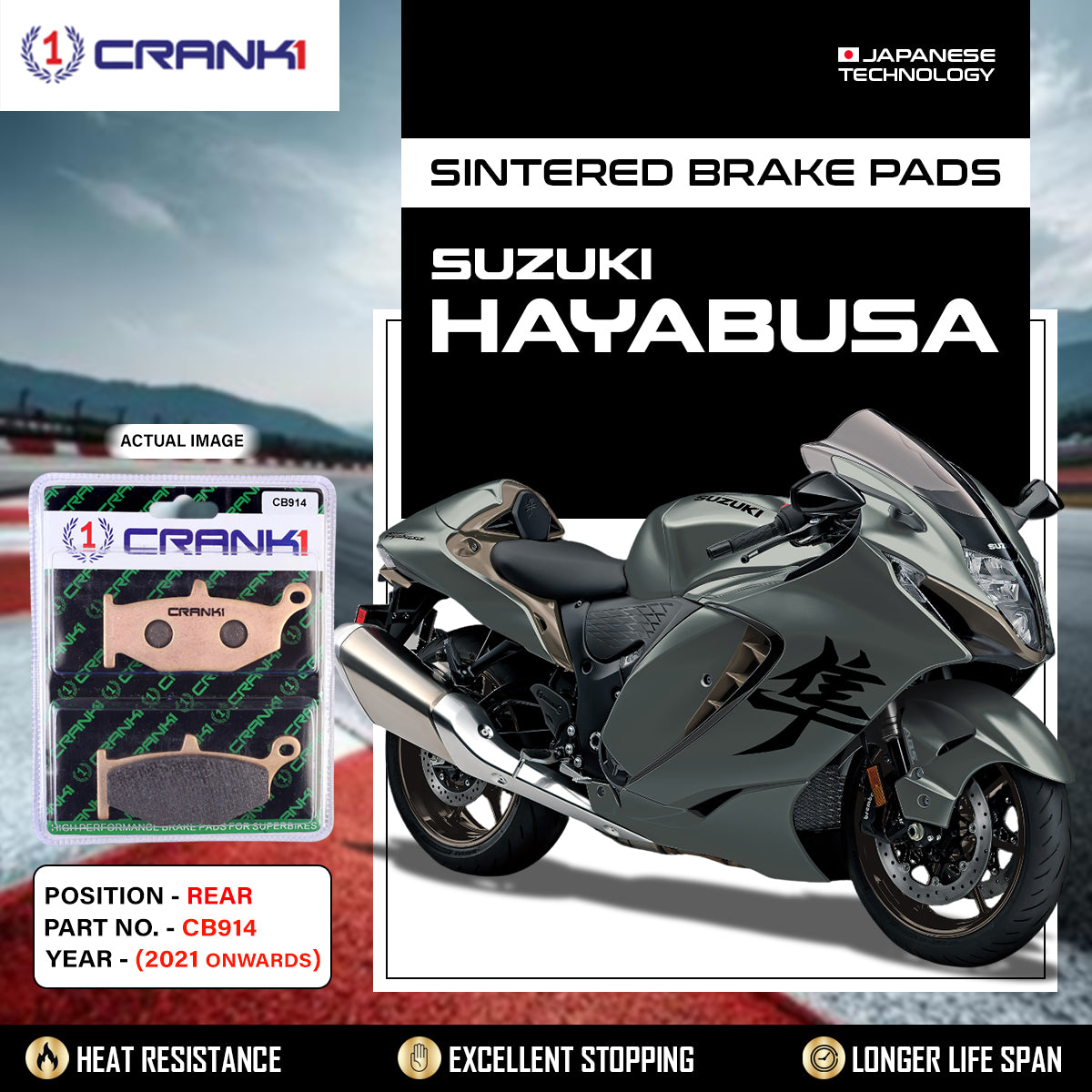 Sintered Brake Pads For Suzuki Hayabusa (2021 Onwards) - Rear - CB914