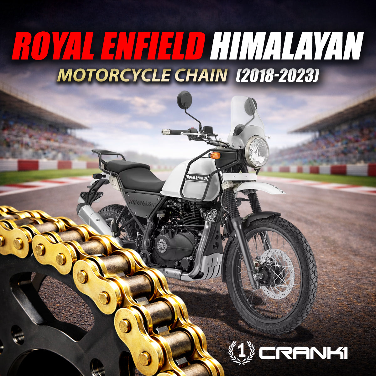 Chain For Royal Enfield Himalayan (2018-2023) - 525 Pitch x 110 Links Gold (ZVMX)