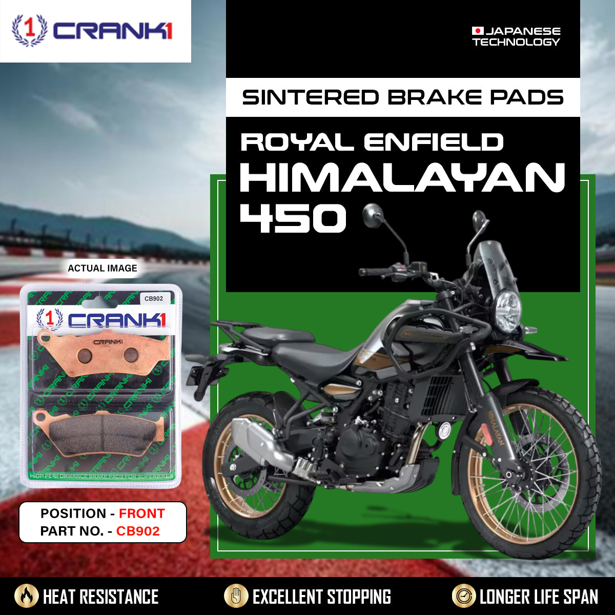 Sintered Brake Pads For Royal Enfield Himalayan 450 - Front - CB902