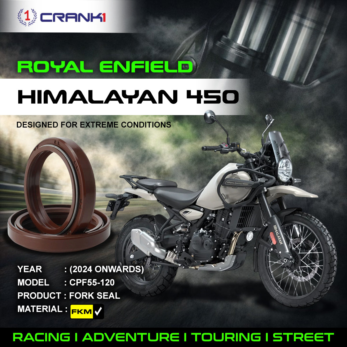 Fork Oil Seals Pair For Royal Enfield Himalayan 450 (2024 Onwards) - CPF55-120