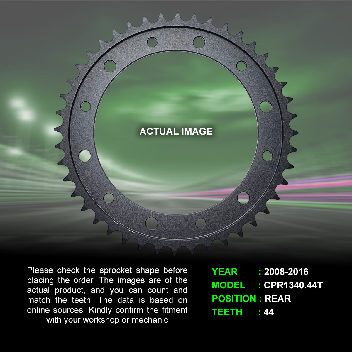 Sprocket For Honda CB1000R (2008-2016) - Rear - CPR1340.44T