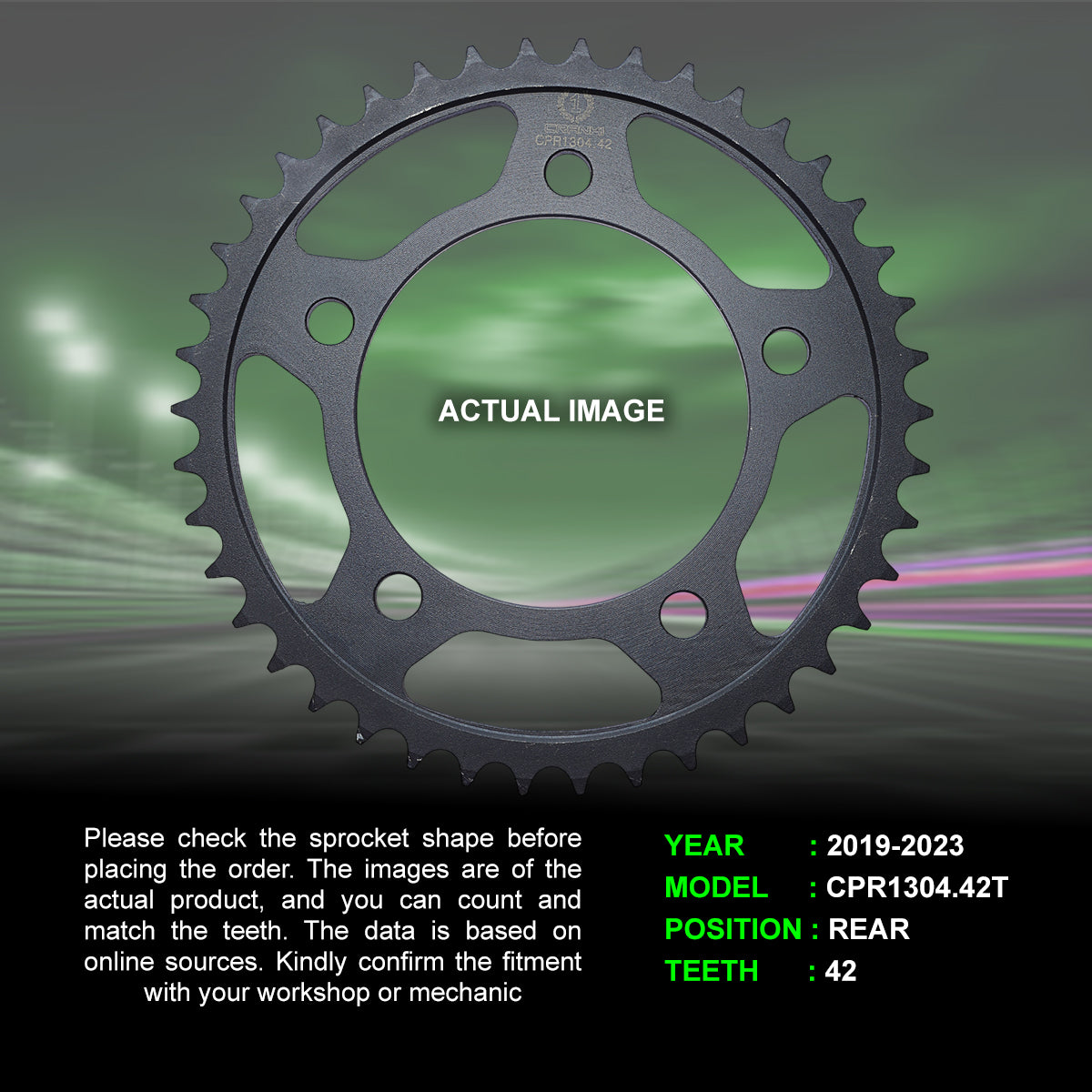 Sprocket For Honda CB650R (2019-2023) - Rear - CPR1304.42T