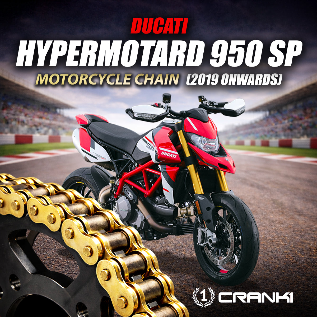 Chain For Ducati Hypermotard 950 SP (2019 Onwards) - 520 Pitch x 106 Links Gold (ZVMX)