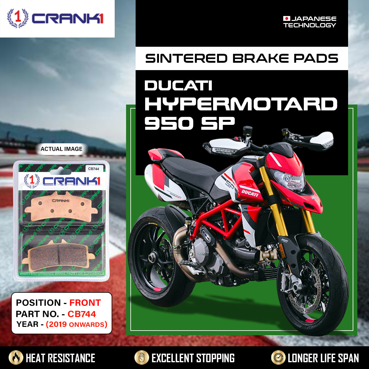 Sintered Brake Pads For Ducati Hypermotard 950 / SP (2019 Onwards) - Front - CB744 - 2 Sets