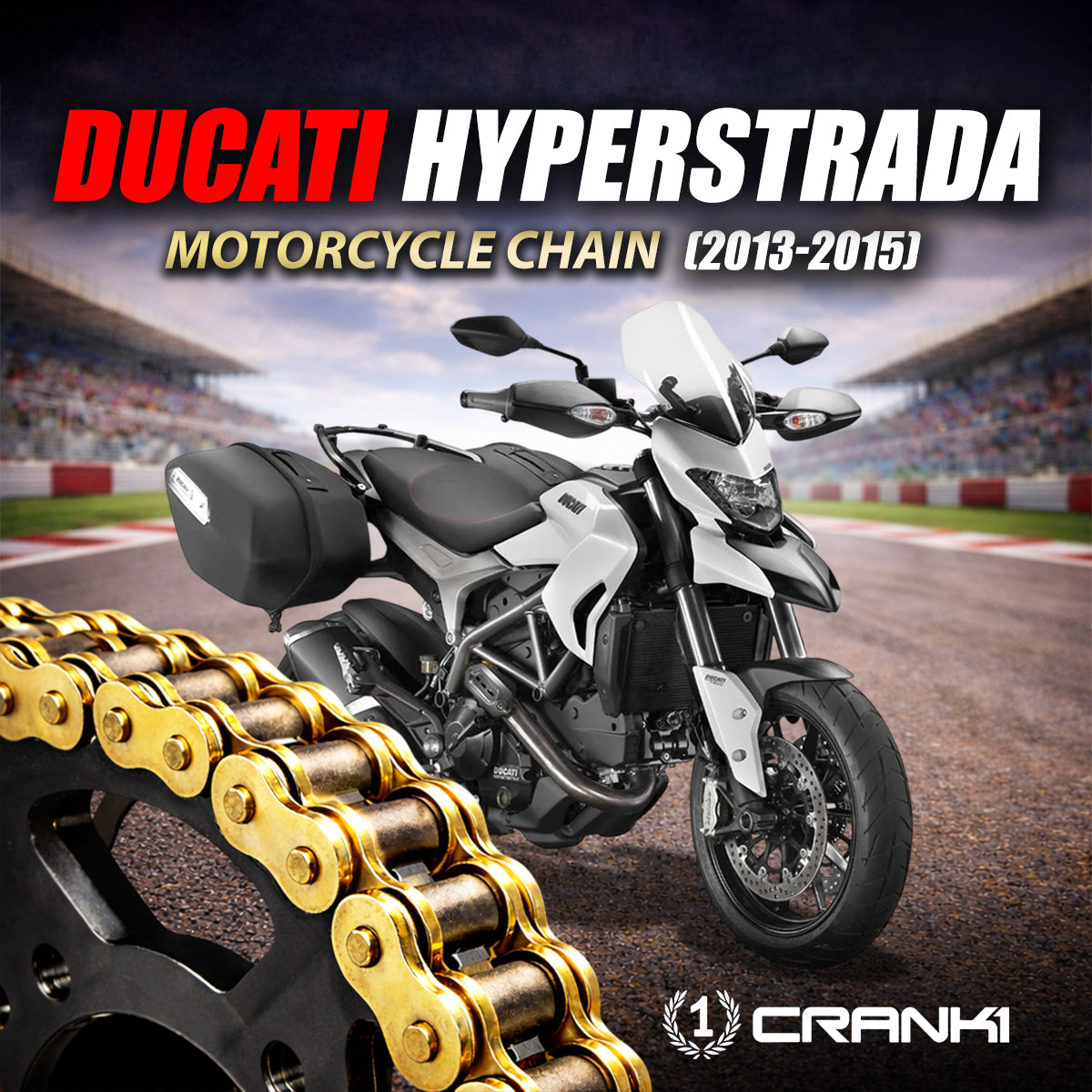 Chain For Ducati Hyperstrada (2013-2015) - 525 Pitch x 108 Links Gold (ZVMX)