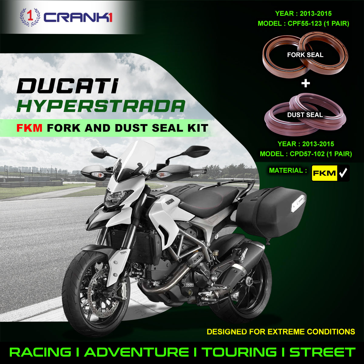 Fork And Dust Seals Kit For Ducati Hyperstrada (2013-2015)