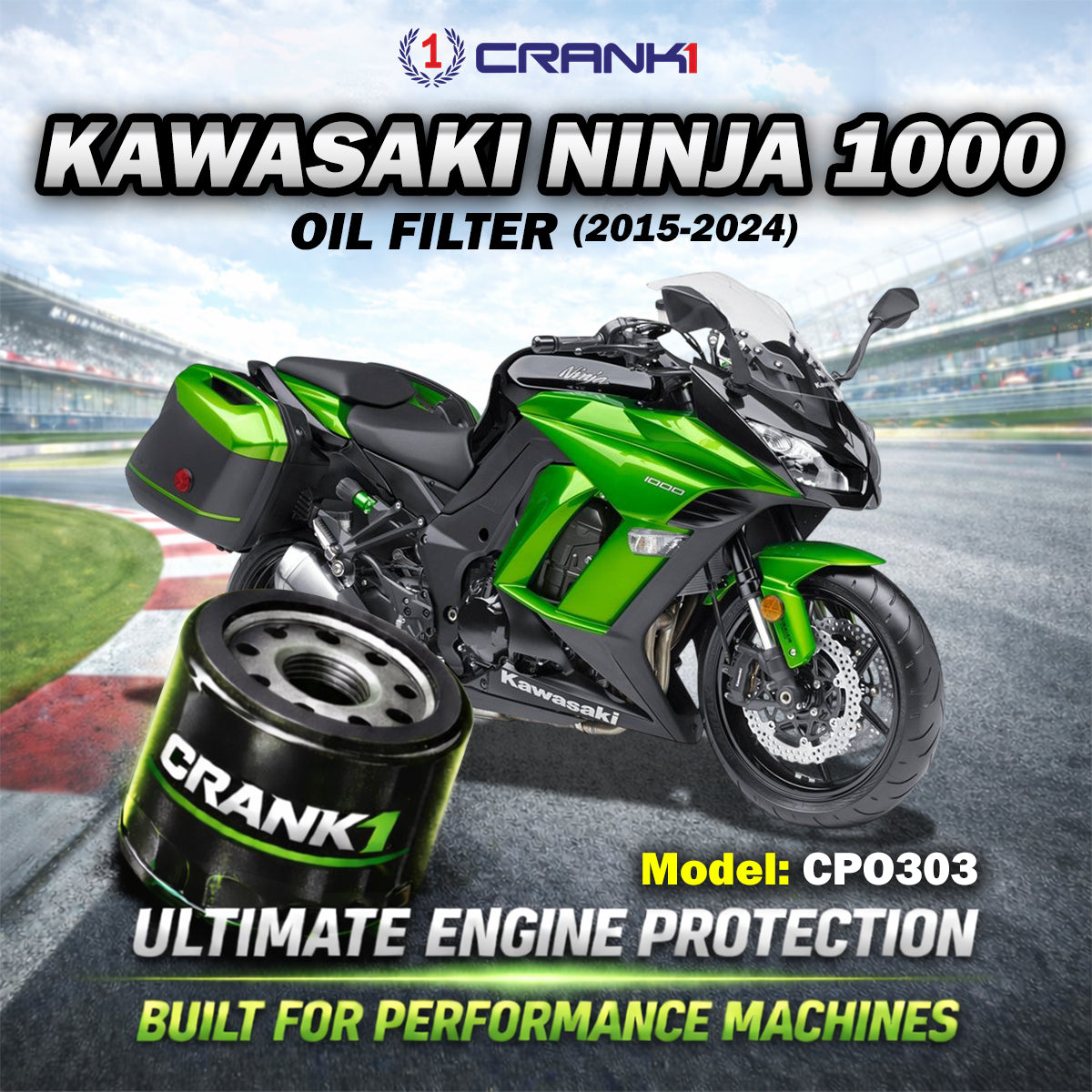 Oil Filter For Kawasaki Ninja 1000 (2015-2024) - CPO303