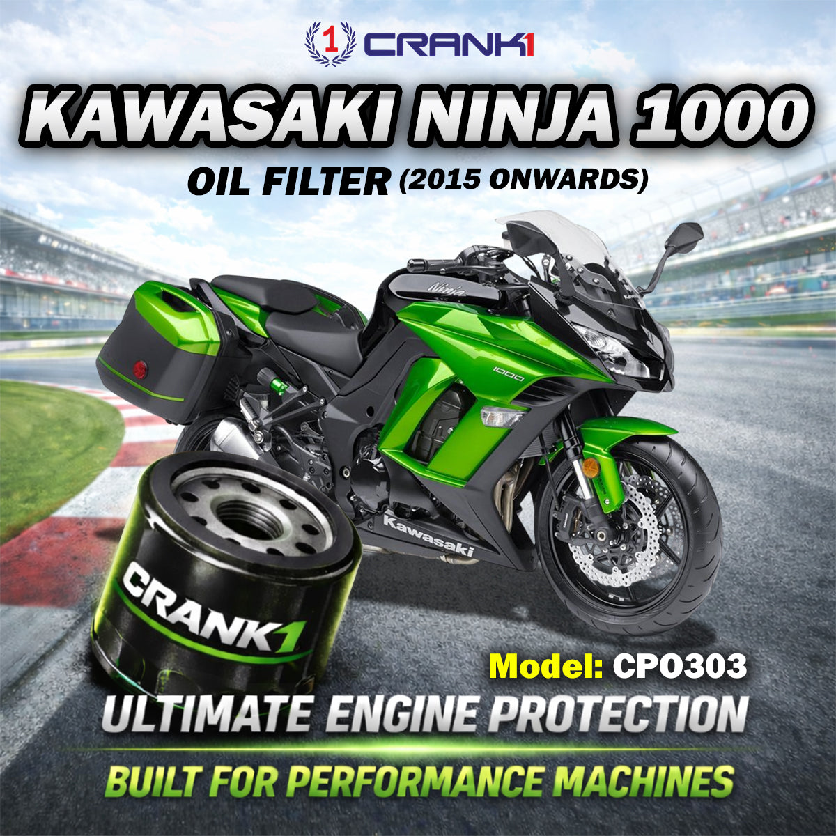 Oil Filter For Kawasaki Ninja 1000 (2015 Onwards) - CPO303