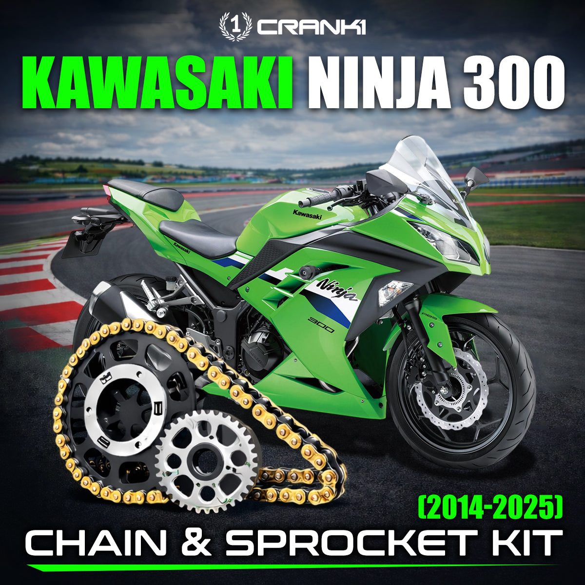 Chain And Sprocket Kit For Kawasaki Ninja 300 (2014-2025)