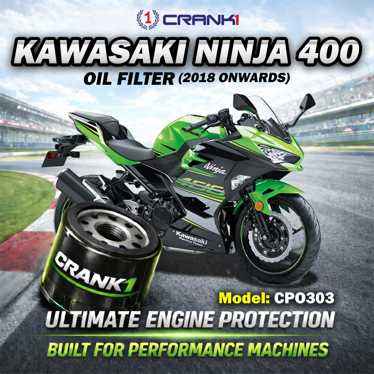 Oil Filter For Kawasaki Ninja 400 (2018 Onwards) - CPO303