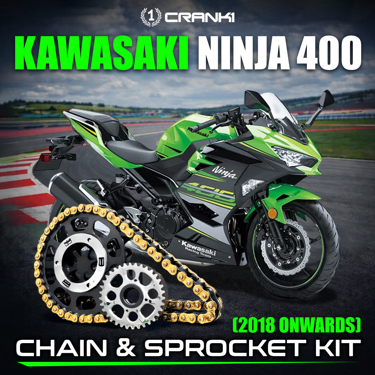 Chain And Sprocket Kit For Kawasaki Ninja 400 (2018 Onwards)