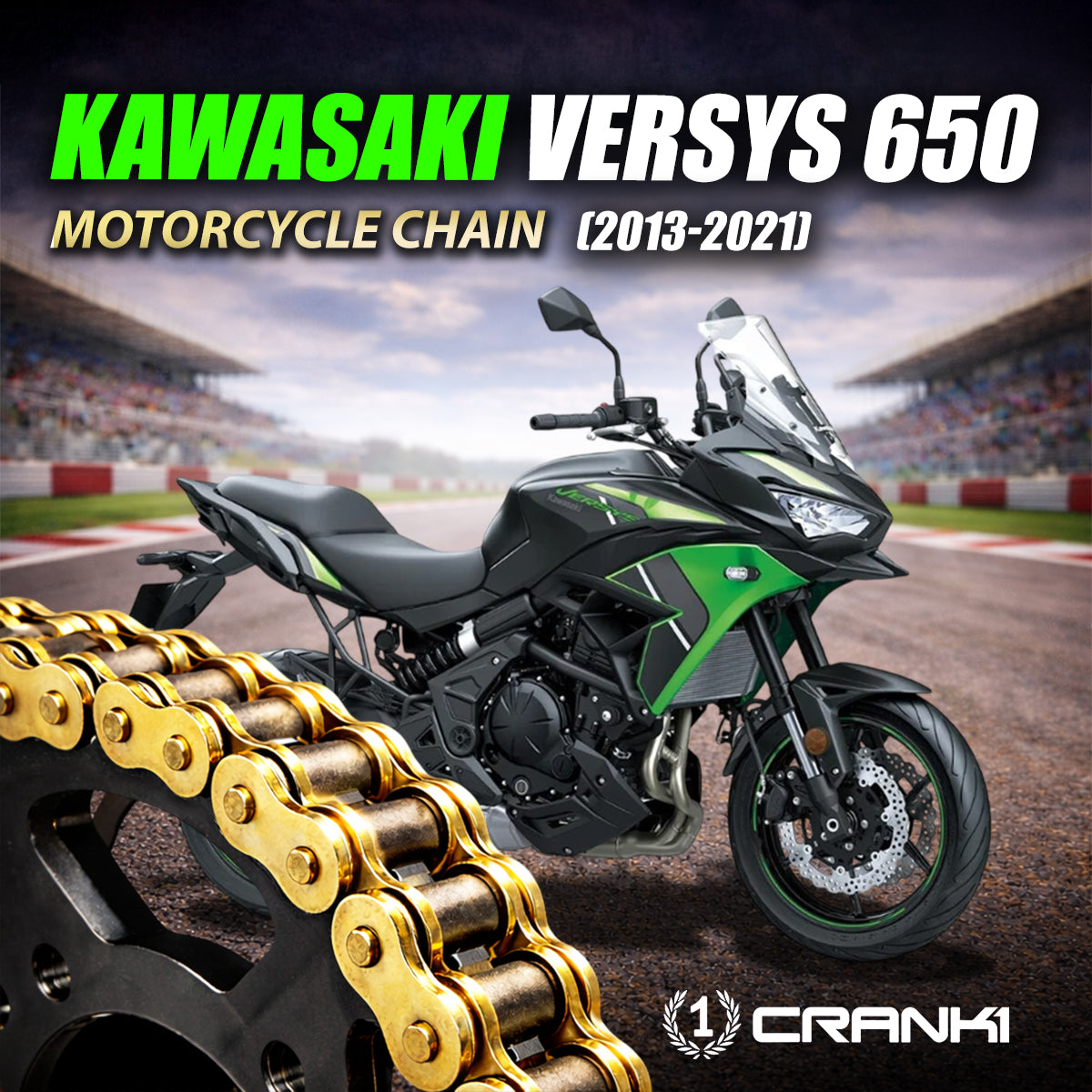 Chain For Kawasaki Versys 650 (2013-2021) - 520 Pitch x 114 Links Gold (ZVMX)