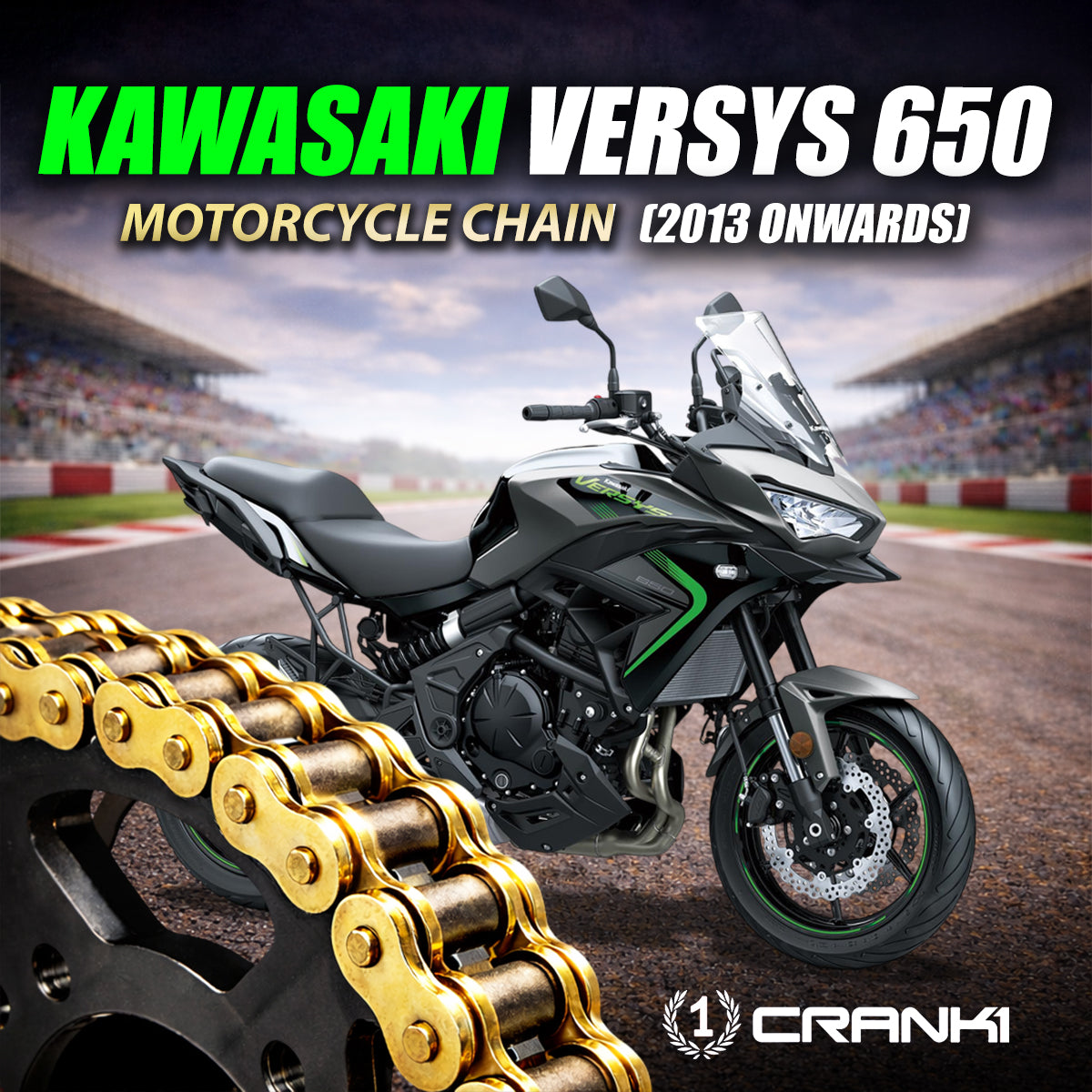 Chain For Kawasaki Versys 650 (2013 Onwards) - 520 Pitch x 114 Links Gold (ZVMX)