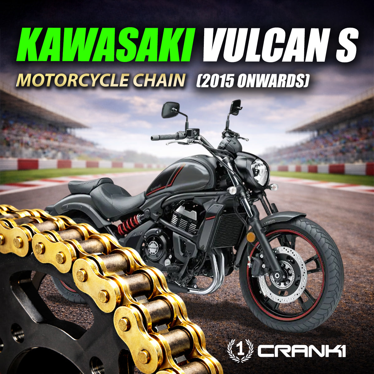 Chain For Kawasaki Vulcan S (2015 Onwards) - 520 Pitch x 120 Links Gold (ZVMX)