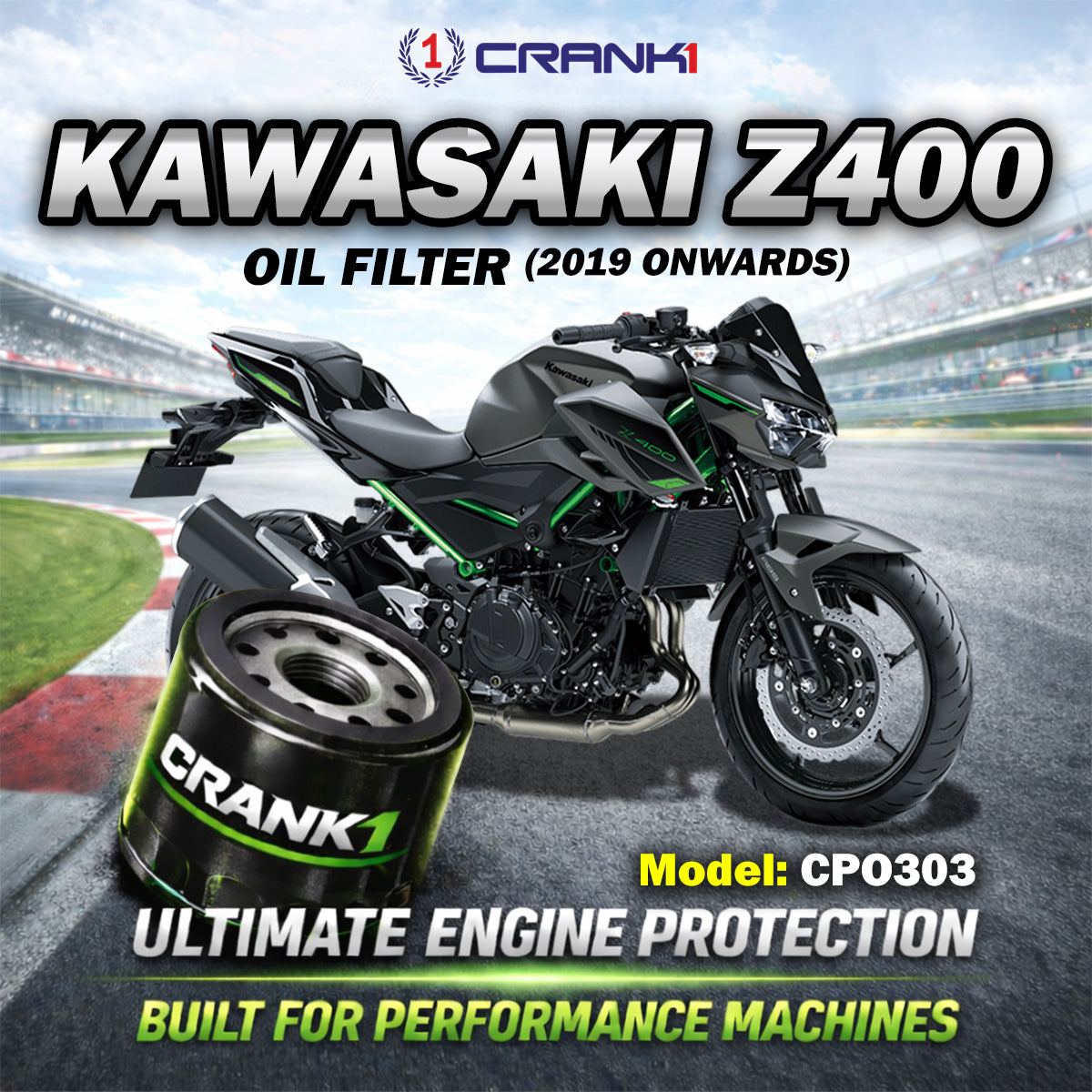 Oil Filter For Kawasaki Z400 (2019 Onwards) - CPO303