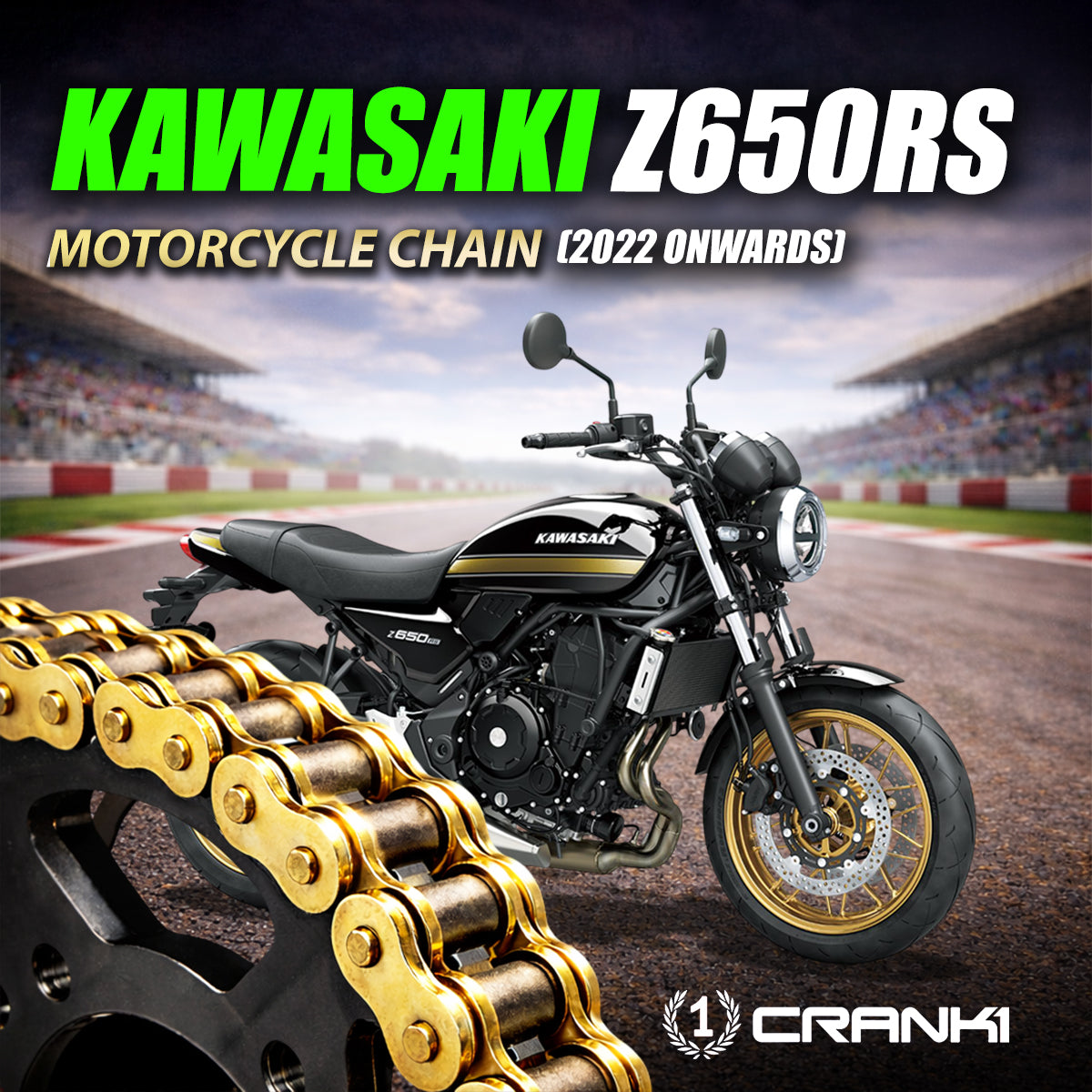 Chain For Kawasaki Z650RS (2022 Onwards) - 520 Pitch x 114 Links Gold (ZVMX)
