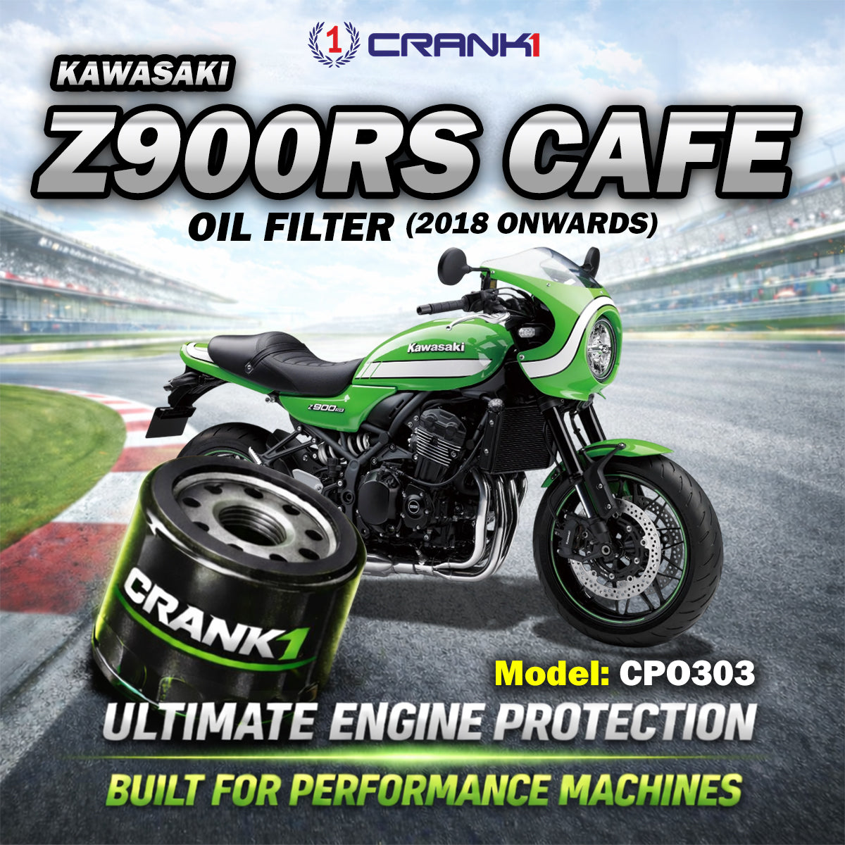Oil Filter For Kawasaki Z900RS Cafe (2018 Onwards) - CPO303