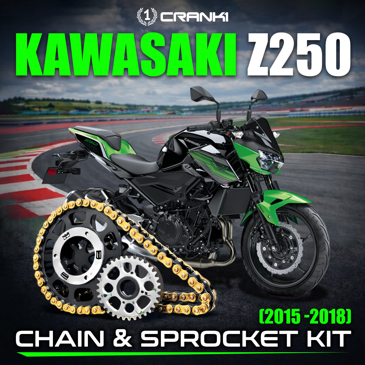Chain And Sprocket Kit For Kawasaki Z250 (2015-2018)