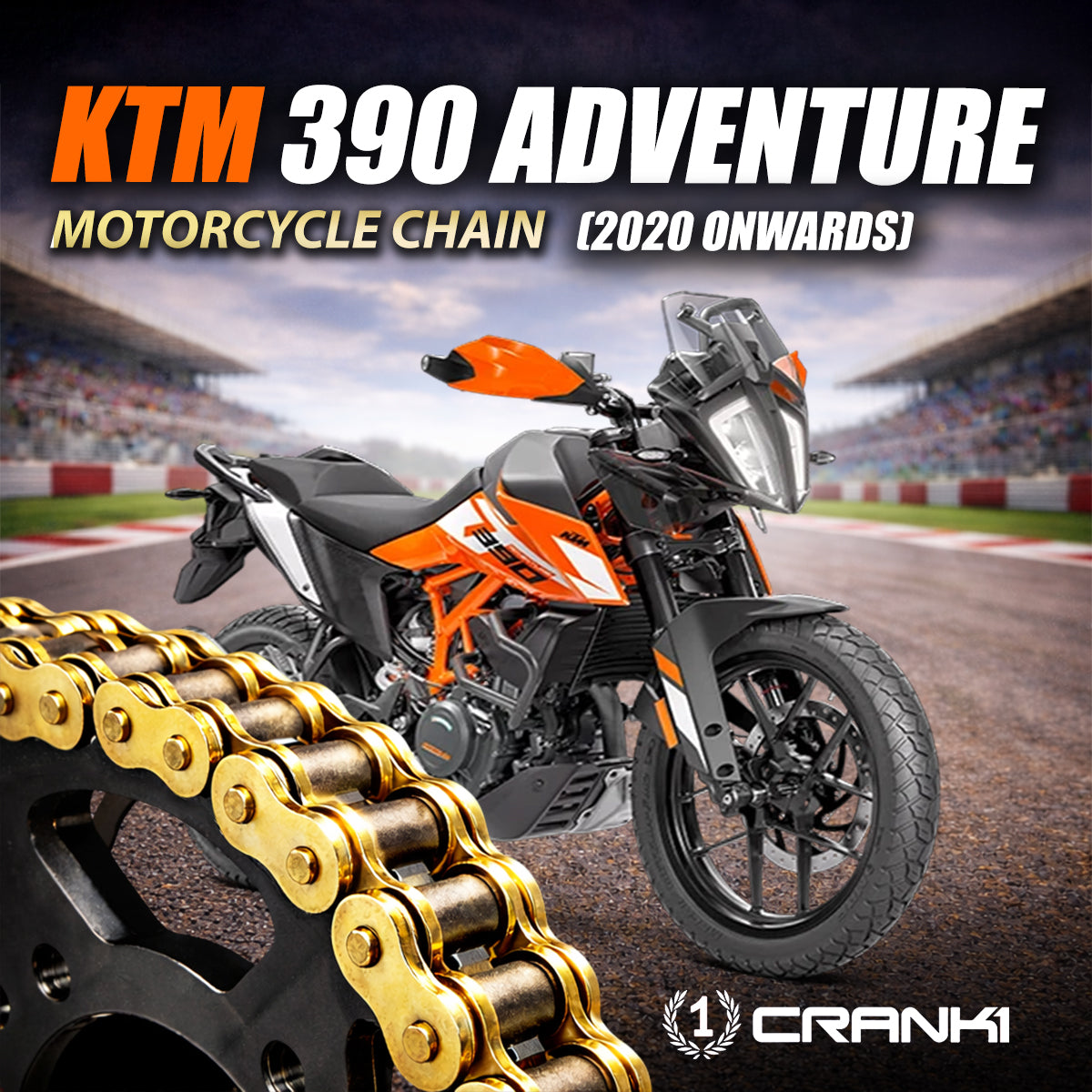 Chain For KTM 390 Adventure (2020 Onwards) - 520 Pitch x 118 Links Gold (ZVMX)