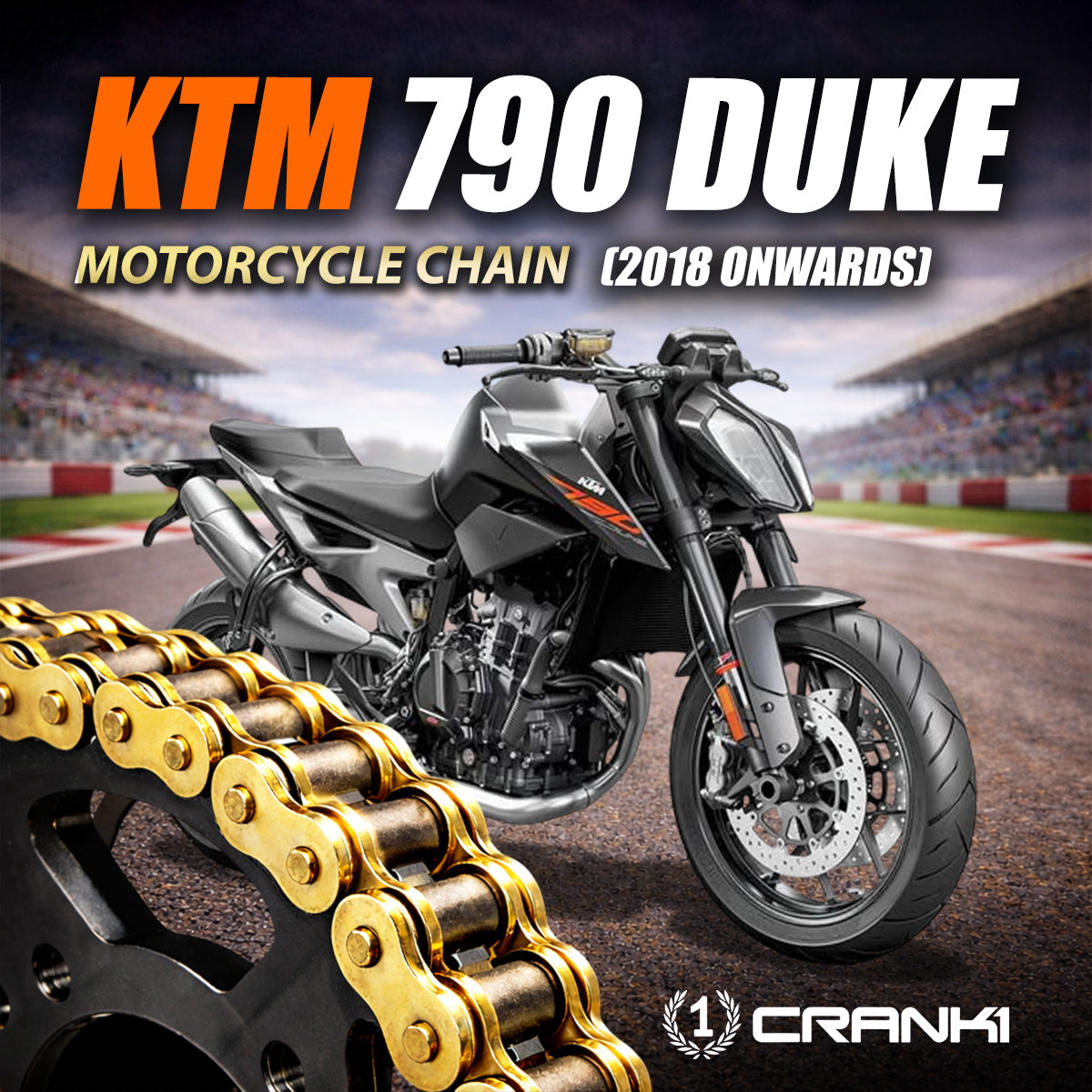 Chain For KTM 790 Duke (2018 Onwards) - 520 Pitch x 118 Links Gold (ZVMX)