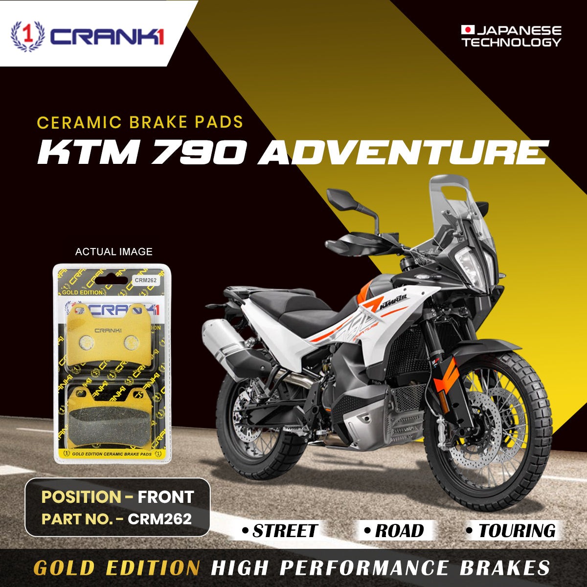 Ceramic Brake Pads For KTM 790 Adventure - Front - CRM262 - 2 Sets